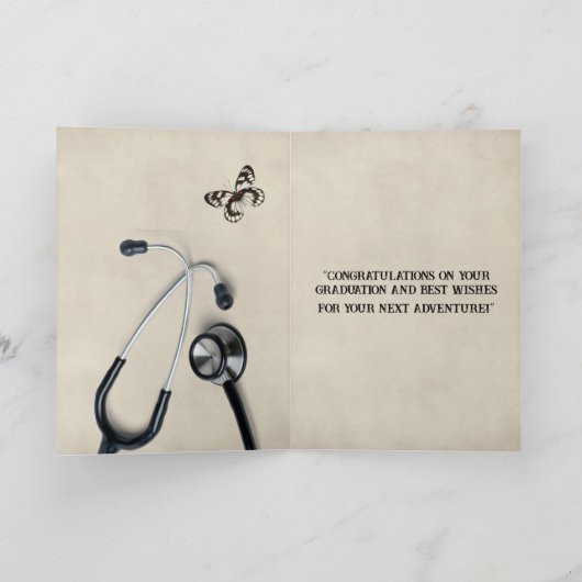 Wilde Bloemen Verpleegster Felicitaties Afstuderen Kaart (Binnen)