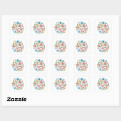 Wilde bloemen vierkante sticker (Vel)