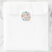 Wilde bloemen vierkante sticker (Tas)
