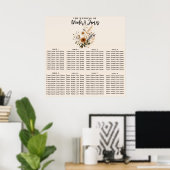 Wilde Bloemen Vintage Bloem Boho Trouwstoel Poster (Thuiskantoor)