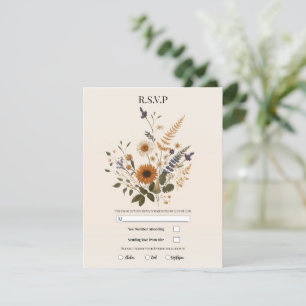 Wilde Bloemen Vintage Bloemen Boheemse Bruiloft RS Kaart