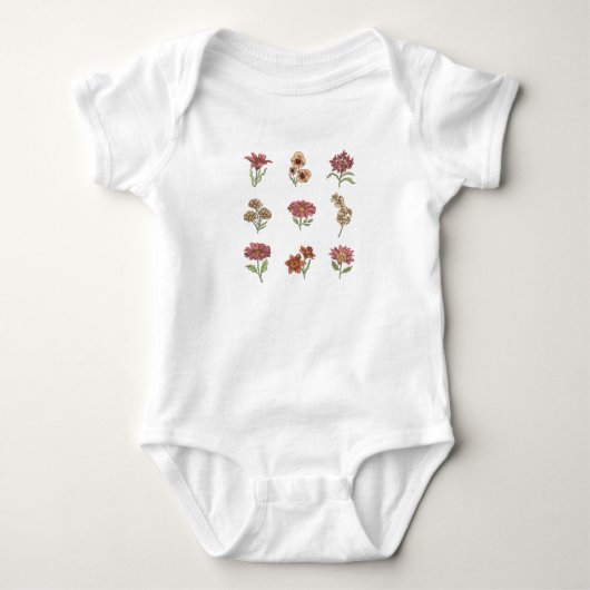 Wilde Bloemen Vintage Bloemen Botanisch Romper (Voorkant)