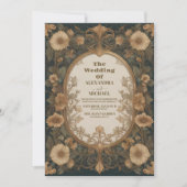 Wilde Bloemen Vintage Trouw Uitnodiging  (Voorkant)