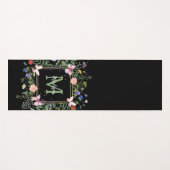 Wilde Bloemen Vlinder Monogram Oefenmat Yogamat (Voorkant (horizontaal))