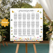 Wilde Bloemen Vlinders 18 Tafels Trouwstoelindelin Poster
