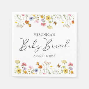 Wilde Bloemen Vlinders Boho Baby Shower Brunch Servet