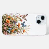 Wilde Bloemen Vlinders Waterverf Tuin  Case-Mate iPhone Case (Achterkant (horizontaal))