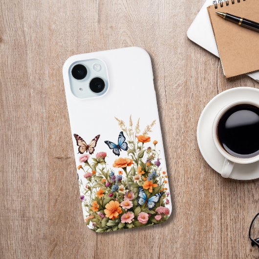 Wilde Bloemen Vlinders Waterverf Tuin  Case-Mate iPhone Case
