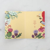 Wilde Bloemen Vogel Verjaardag Kaart (Binnen)