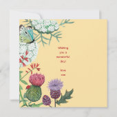 Wilde bloemen Vogelvogels wenskaart (Achterkant)