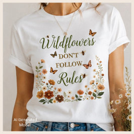 Wilde Bloemen Volgen Geen Regels Boho Natuur Grafi T-shirt