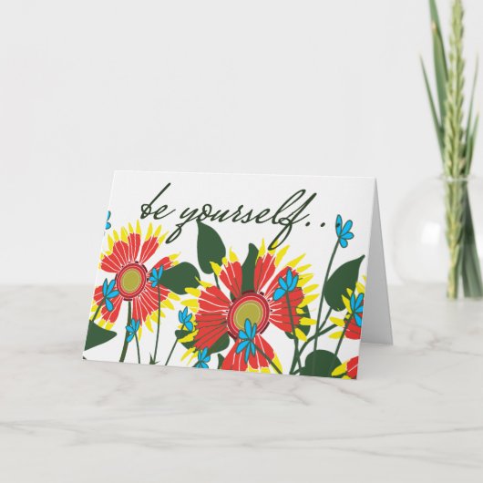 Wilde bloemen voor moed kaart (Voorkant)