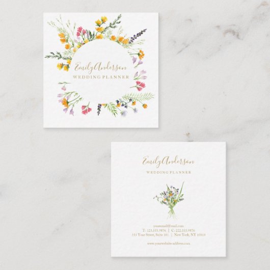 Wilde bloemen Voorveer Boheems visitekaartje (Voorkant / Achterkant)