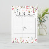 Wilde bloemen Vrijgezellenfeest Bingo Game douche Kaart (Staand voorkant)