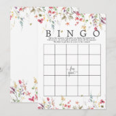 Wilde bloemen Vrijgezellenfeest Bingo Game douche Kaart (Voorkant / Achterkant)