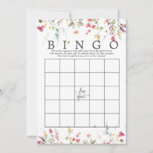 Wilde bloemen Vrijgezellenfeest Bingo Game douche