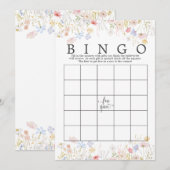 Wilde bloemen Vrijgezellenfeest Bingo Game douche Kaart (Voorkant / Achterkant)