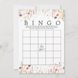 Wilde bloemen Vrijgezellenfeest Bingo Game douche Kaart