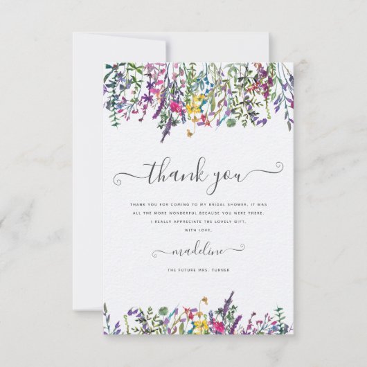 Wilde bloemen Vrijgezellenfeest Dank je wel Kaart