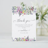 Wilde bloemen Vrijgezellenfeest Dank je wel Kaart (Staand voorkant)