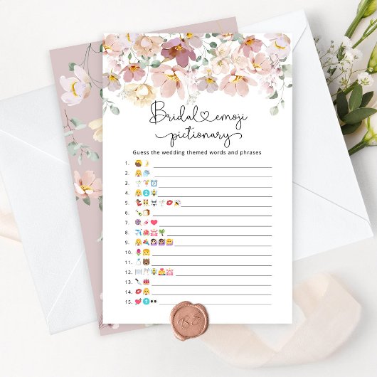 Wilde bloemen vrijgezellenfeest emoji pictionary g