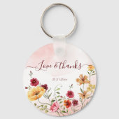 Wilde bloemen vrijgezellenfeest gunsten gepersonal sleutelhanger (Achterkant)