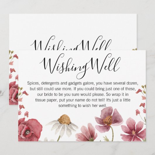 Wilde bloemen Vrijgezellenfeest Kaart (Voorkant / Achterkant)