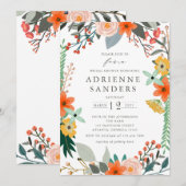 Wilde bloemen Vrijgezellenfeest Lijst Kaart (Voorkant / Achterkant)