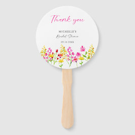 Wilde bloemen Vrijgezellenfeest Manuscript Roze Fl Handwaaier