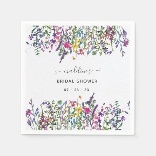 Wilde bloemen Vrijgezellenfeest Servet (Voorkant)