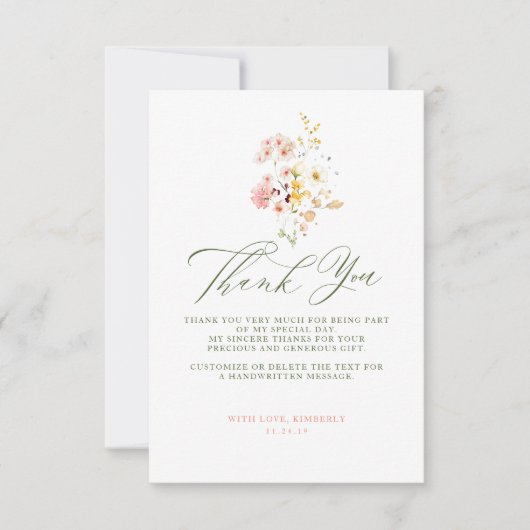 Wilde bloemen Vrijgezellenfeest Weinig bedankt (Voorkant)