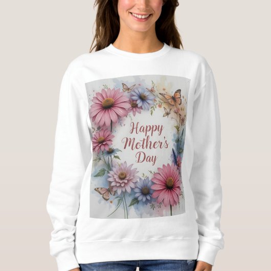 Wilde bloemen vrolijken Moederdag op Trui (Voorkant)