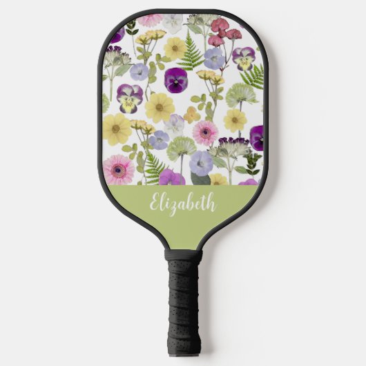 wilde bloemen vrouwelijke stijl cadeau voor moede pickleball paddle (Voorkant)