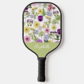 wilde bloemen vrouwelijke stijl cadeau voor moede pickleball paddle (Achterkant)