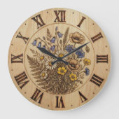 Wilde Bloemen Wandklok (Voorkant)