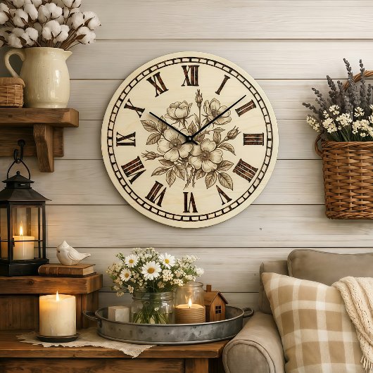 Wilde Bloemen Wandklok