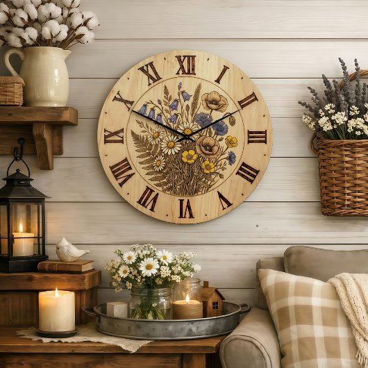 Wilde Bloemen Wandklok