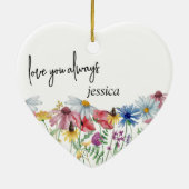 Wilde bloemen waren bloemen Gezegde op maat Keramisch Ornament (Achterkant)