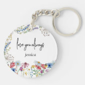 Wilde bloemen waren bloemen Gezegde op maat Sleutelhanger (Achterkant)