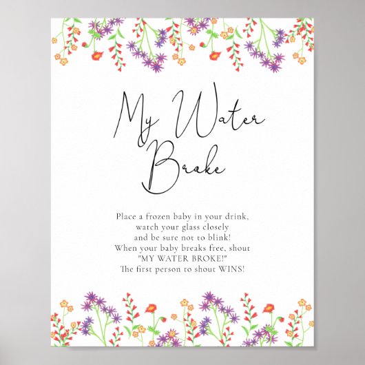 Wilde bloemen Water brak spel teken Poster (Voorkant)