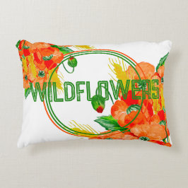 Wilde bloemen waterverf accent kussen