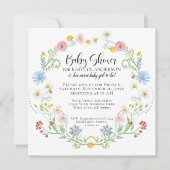 Wilde bloemen Waterverf baby Girl Shower Kaart (Voorkant)