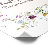 Wilde bloemen Waterverf Baby shower Bevestiging Poster (Hoek)
