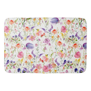 Wilde bloemen  Waterverf Badmat