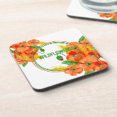 Wilde bloemen waterverf bier onderzetter (Linkerzijde)