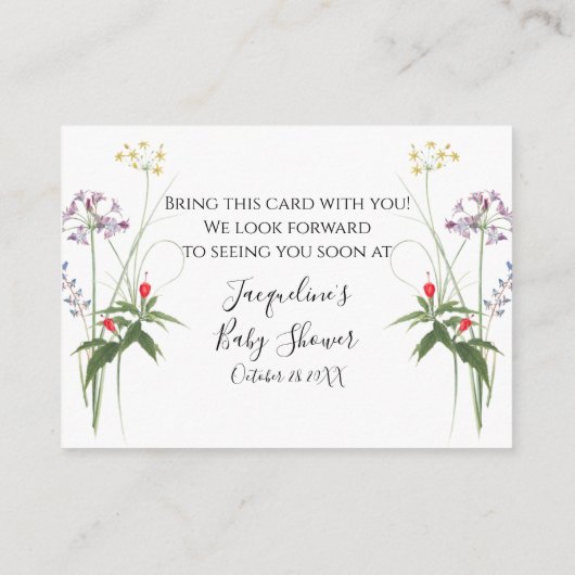 Wilde bloemen Waterverf bijen Informatiekaartje (Achterkant)