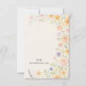 Wilde Bloemen Waterverf Bloem Bruiloft Kaart (Achterkant)