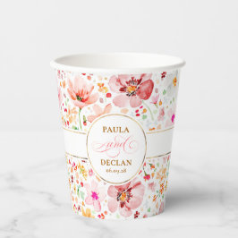 Wilde Bloemen Waterverf Bloem Elegante Boho Bruilo Papieren Bekers