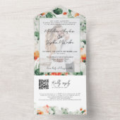 Wilde bloemen waterverf botanische QR Code foto All In One Uitnodiging (Binnen)
