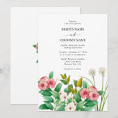 Wilde bloemen Waterverf bruiloft Periwinkle Kaart (Voorkant / Achterkant)